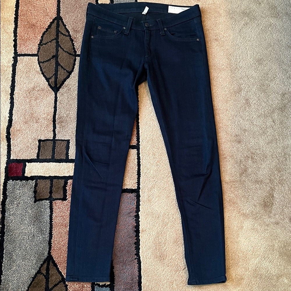 Rag & Bone Skinny Jeans - Women’s 26, Dark Blue Stretch Denim - Picture 11 of 14